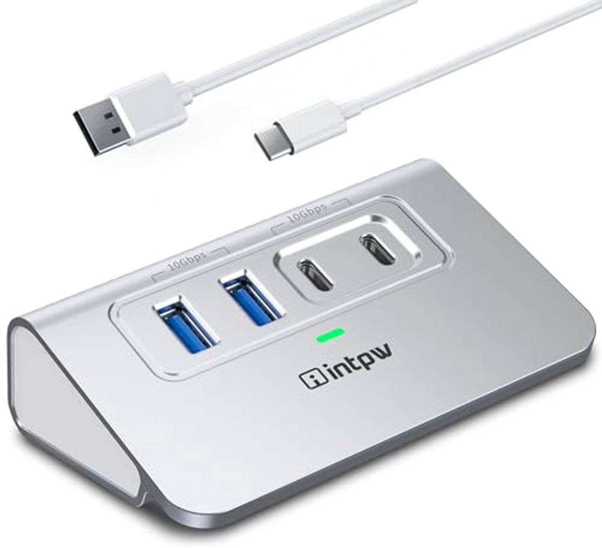 USB-C Hub 10 Gbps met 4 Poorten - Aluminium USB 3.2 Verdeelstekker voor Laptop en PC