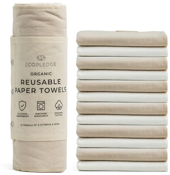 12 stuks herbruikbare gecomprimeerde handdoeken tabletten, 11,8 x 11,8 100% katoen veeg gecomprimeerd wassen gezicht handdoek washandje weefsel, geweldig voor thuis reizen kamperen en wandelen