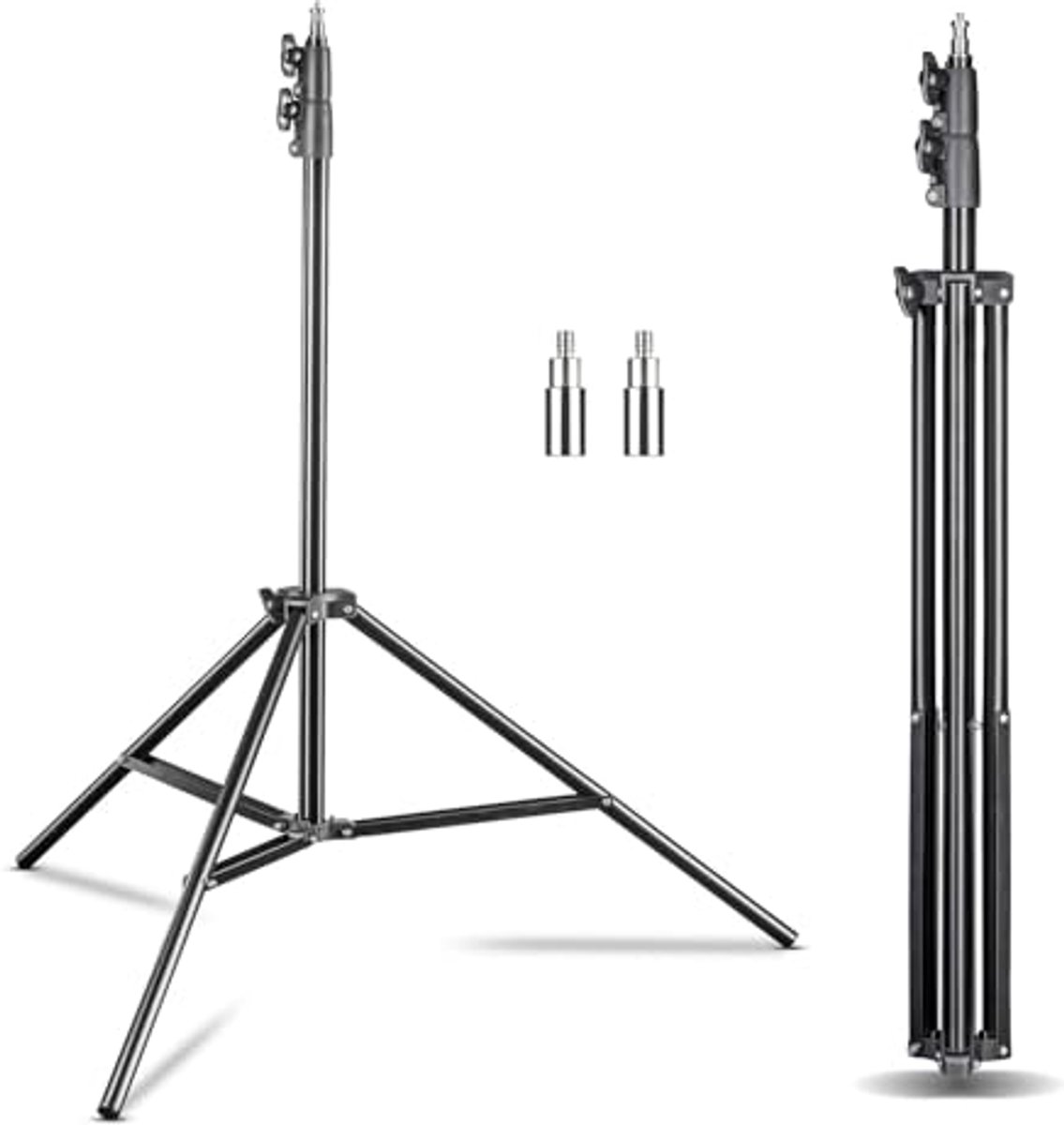 Set van 2 lampstatief 260 cm - Lichtstatief met veerdemping voor fotografie en studio