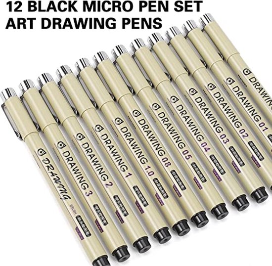 Multiliner Bruin 0,1 Mm – Professionele Fineliner Met Water- En Alcoholbestendige Pigmentinkt, Voor Schetsen, Illustraties En Contouren
