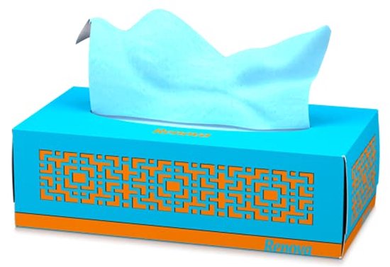 Renova Gezichtshanddoeken Red Label – 80 Stuks, 3-laags, Blauw, Zacht En Absorberend, Zonder Parfum – 22,5 X 21 Cm