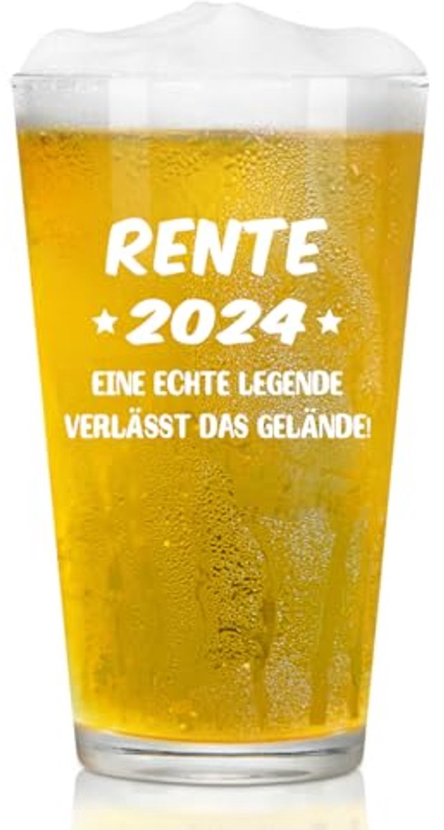 Bierglas voor Pensionering 2024 - Perfect Geschenk voor Gepensioneerden en Collega's