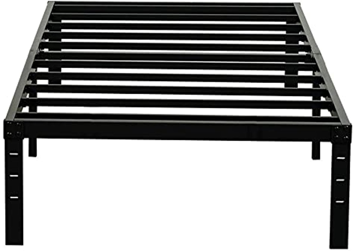Robuust metalen eenpersoonsbedframe met stalen latten, ideaal voor elk matras