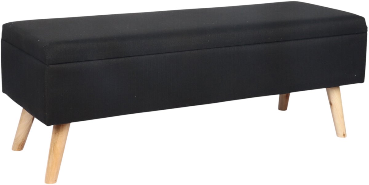 Zitbank met opbergruimte - 40x110x40 cm - zwart