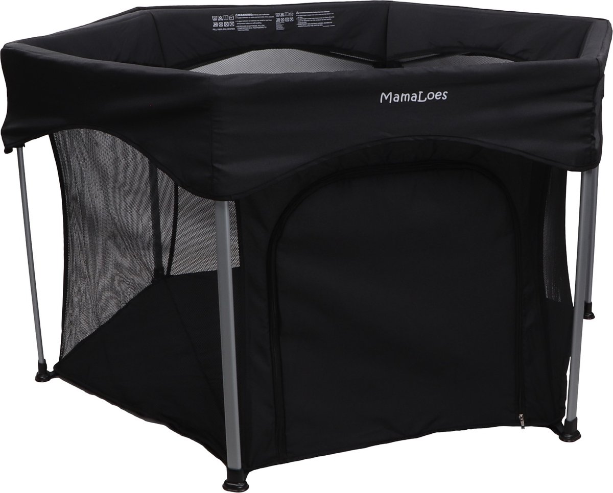 Mamaloes Boris Zwart 6-Hoekige Inklapbare Baby Box ML040607