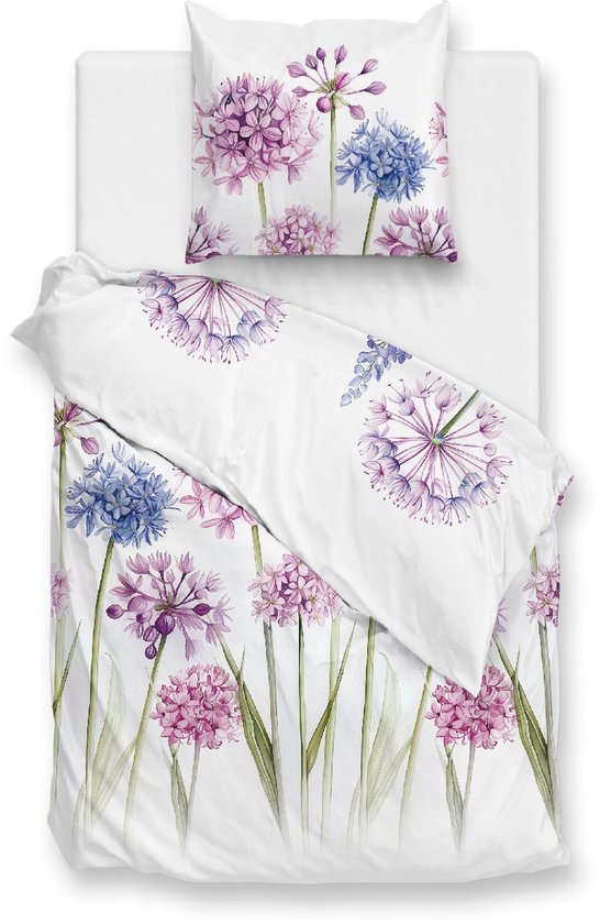 Zohome Dekbedovertrek Noemi - Multi - Eenpersoons - Dekbedhoes van 100% Katoen - Bloemen - 140x220 + 1 sloop 60/70 cm - AW25