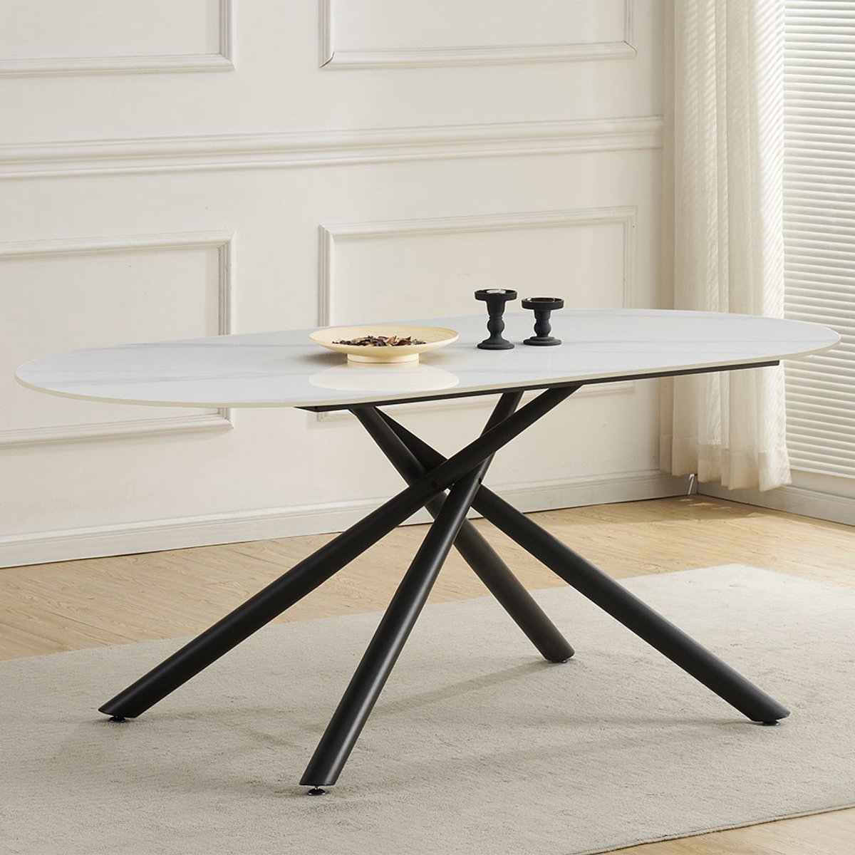 Milton & Oldbrook Eettafel 180 cm Mezdra Marmerlook Wit