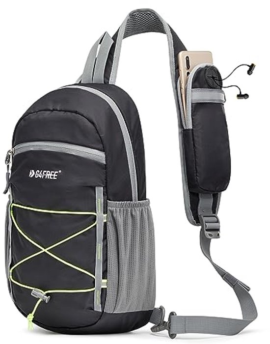Gisdanchz Waterdichte nylon sling bag rugzak borstzak klein heren dames voor sport, reizen enz
