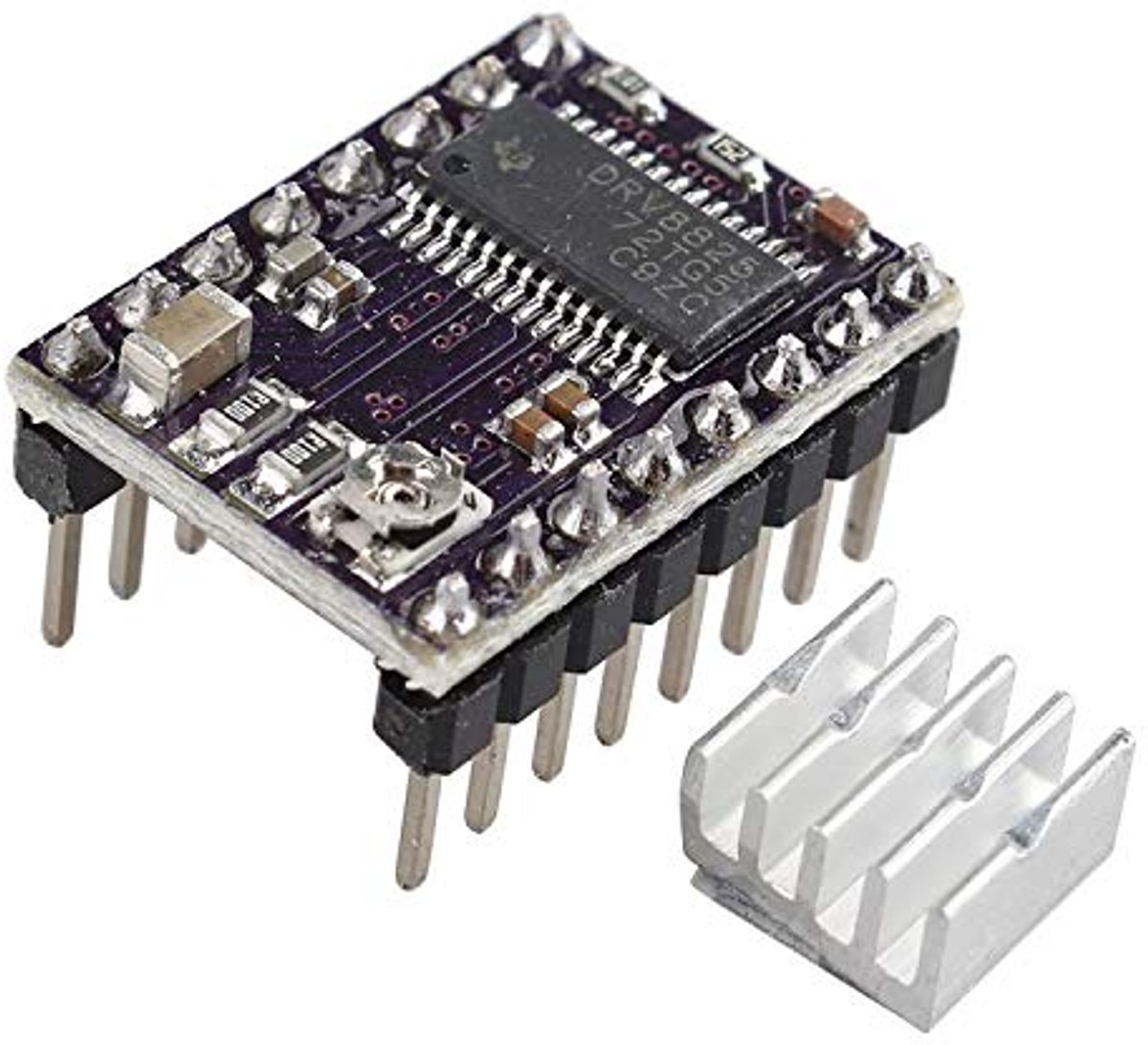 Stepper Motor Driver voor 3D-printer met Koellichaam - Compatibel met Verschillende Stapsresoluties