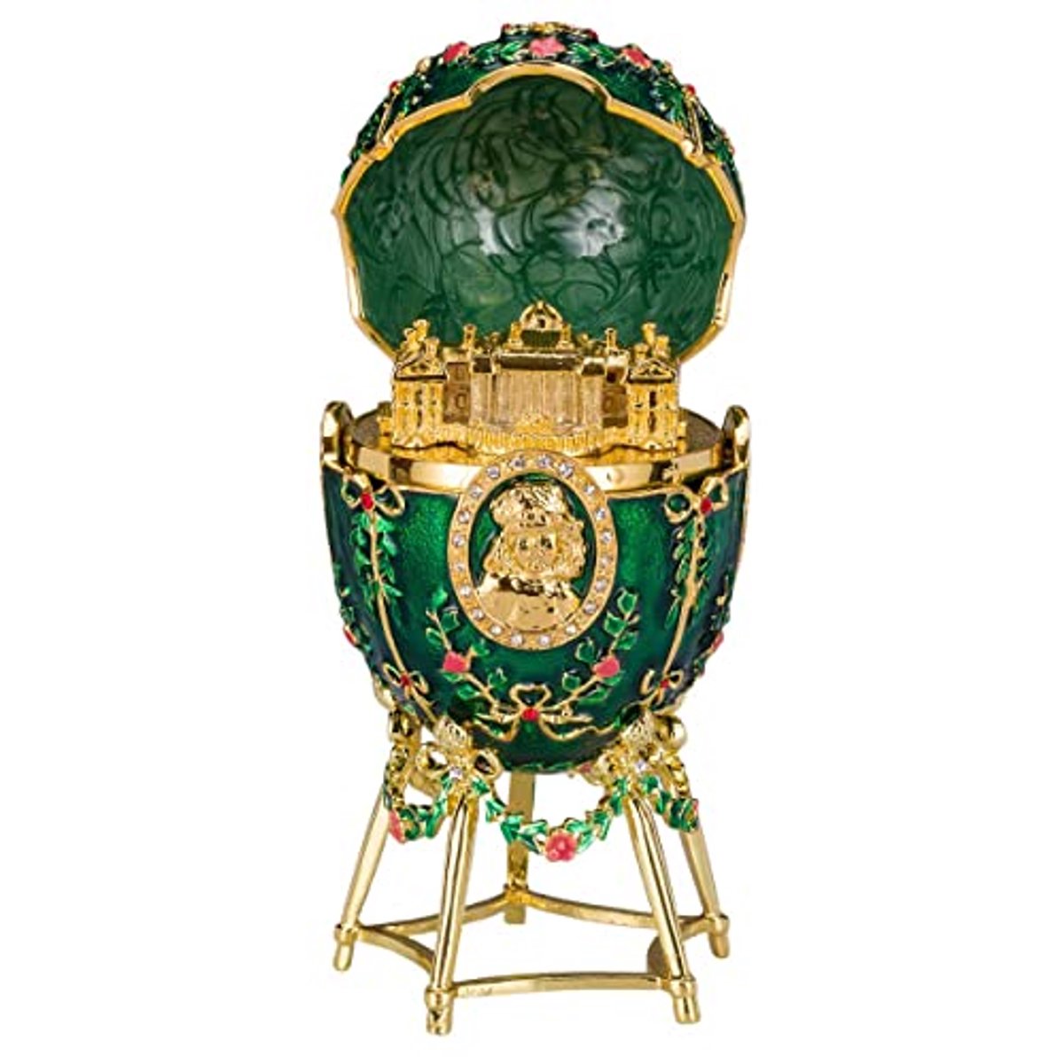 Fabergé-stijl Alexander Palace juwelendoos - 14 cm groen