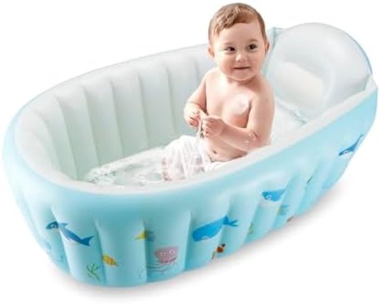 PromoHome Draagbare Opblaasbare Baby Badkuip met Ingebouwde Luchtpomp - Veilig en Comfortabel Babybad voor Pasgeborenen en Peuters - Kleurrijk Design van Merkloos — afbeelding 5