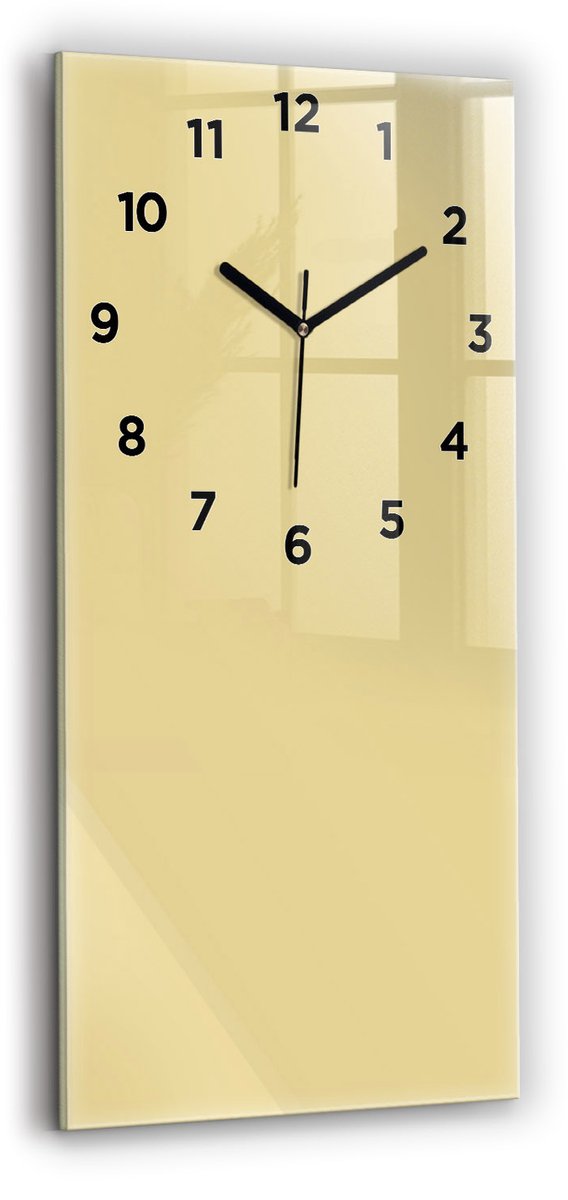 Wallfluent Wandklok - Romig Glazen Klok Rechthoekige - 30 cm x 60 cm - Romig Wandklok - Zwarte Handen - Wandklok Met Cijfers - Stille Wandklok Slaapkamer - Rechthoekige Glas Klok - Industrieel Wandklok - Rechthoekige Glazen Wandklok