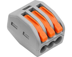 3 klemconnectoren tot 2,5 mm2 - snelkoppelingen electra kabels -10 stuks - klemverbinding - kabelschoen