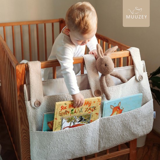 Muuzey - Boxzak - Teddystof - Crème - Boxopbergzak, Opbergzak, Speelgoedzak — afbeelding 2