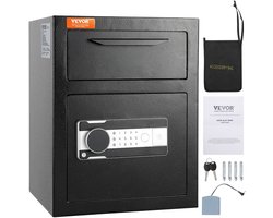 Inbouwkluis – Geldkluis – Deposito Kluis – Documentenkluis – Veiligheidskluis – 1,7 Liter Inhoud – Elektronisch Codeslot met Noodsleutel