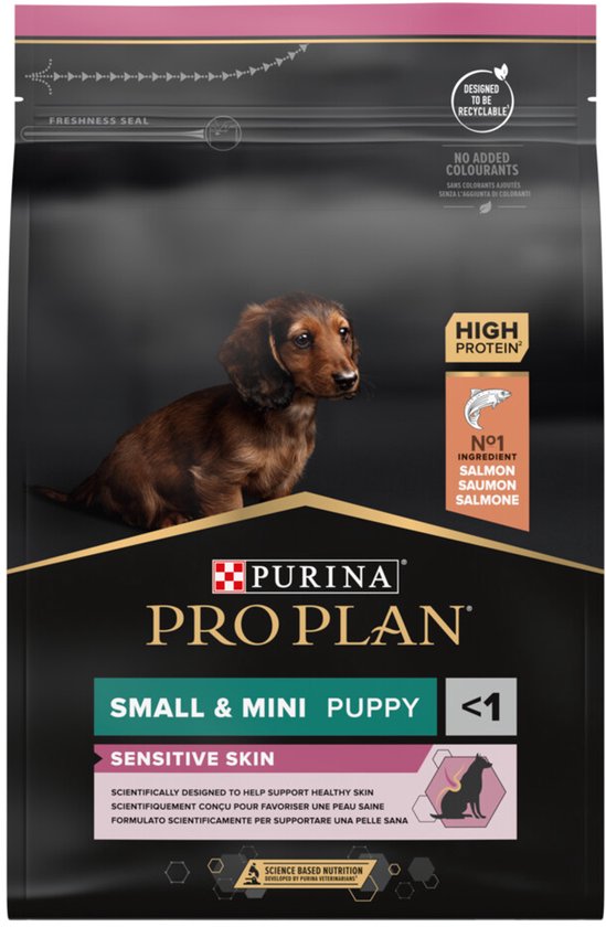 Pro Plan Puppy Small & Mini Sensitive Skin Zalm - 4 x 3 kg - Voordeelverpakking