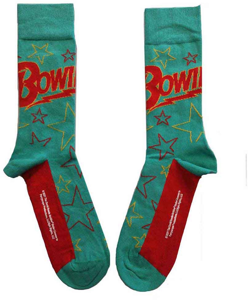 David Bowie - Stars Outline Enkelsokken - Groen