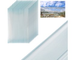 FRP-trapeziumplaat golfplaten 2 mm FRP-daglichtplaten voor dak Dakplaten Golfplaat Profielplaten Trapezium Vervangingsplaten - vorstbestendig & UV-bestendig 10 stuks (0,9 x 1,6 m)