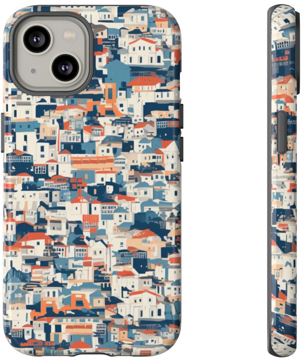 Dichtbebouwde Stadswoningen Patroon – Telefoonhoesje Geschikt voor iPhone 14
