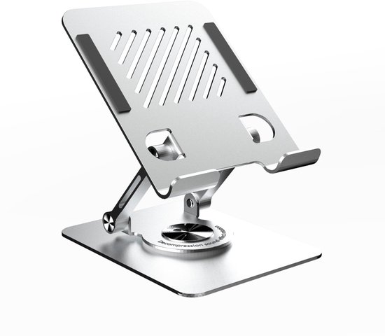 Draaibare & Opvouwbare Laptopstandaard – Met Koelventilator, Traploos Verstelbaar, 360° Rotatie, Voor 11-17,3 Inch, Aluminiumlegering, Lichtgewicht – Ideaal Voor Thuis, Kantoor & Reizen