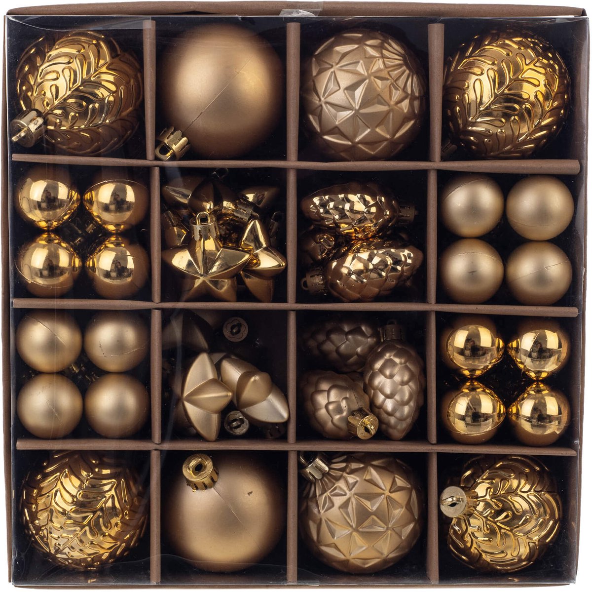 KADAX Kerstballen, van kunststof, set van 60 ballen, kerstballen, kerstboomversiering, kerstdecoratie (goud) – foto 2
