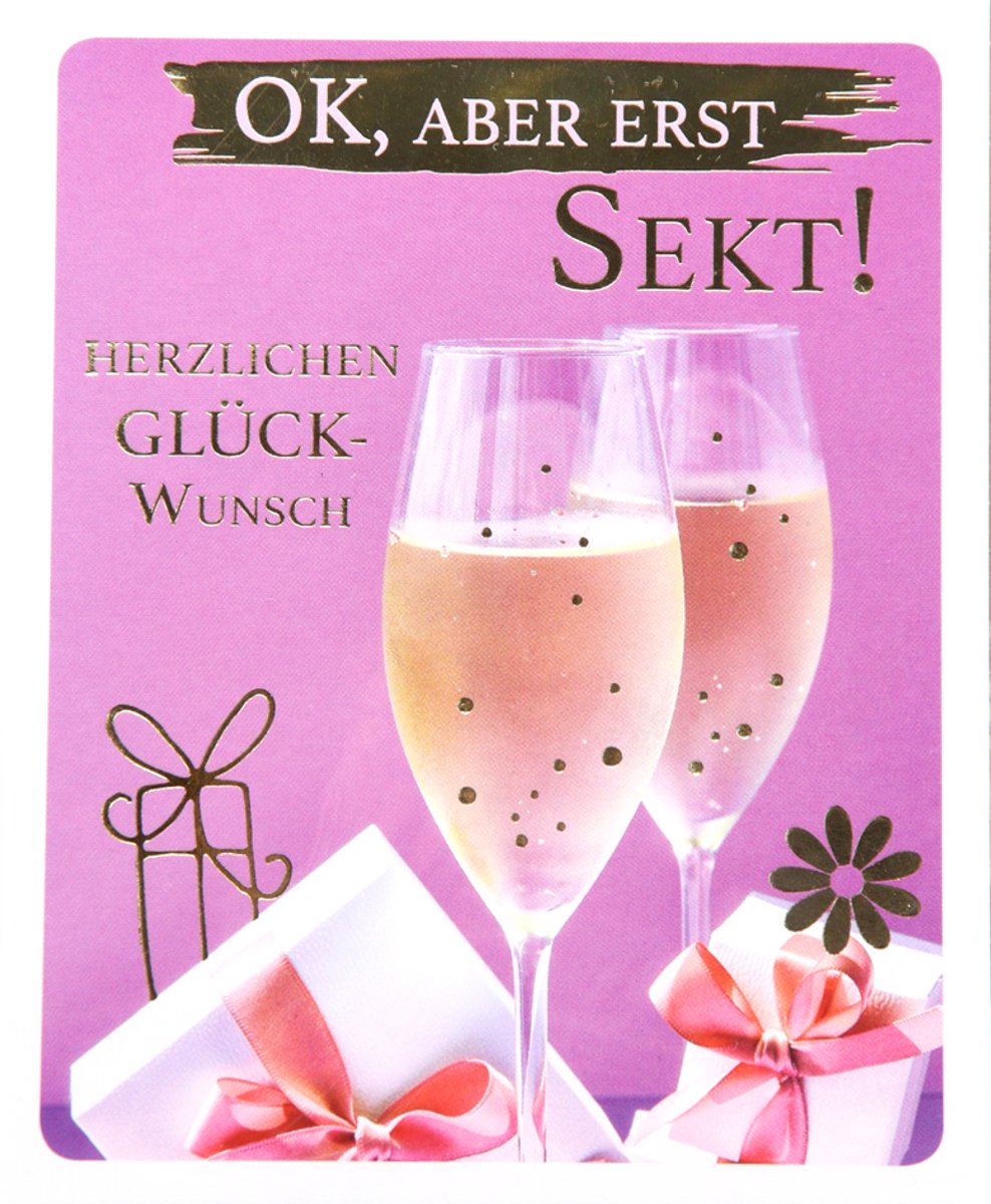 SUSY CARD verjaardagskaart, 105×130 mm, foliedruk, kraftpapier