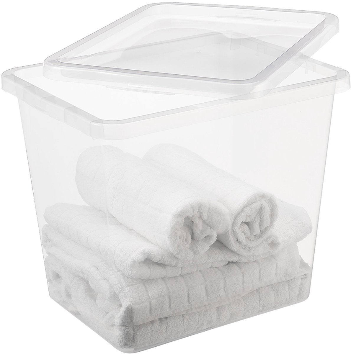 Doos met deksel Basic Box Plast Team 52L transparant