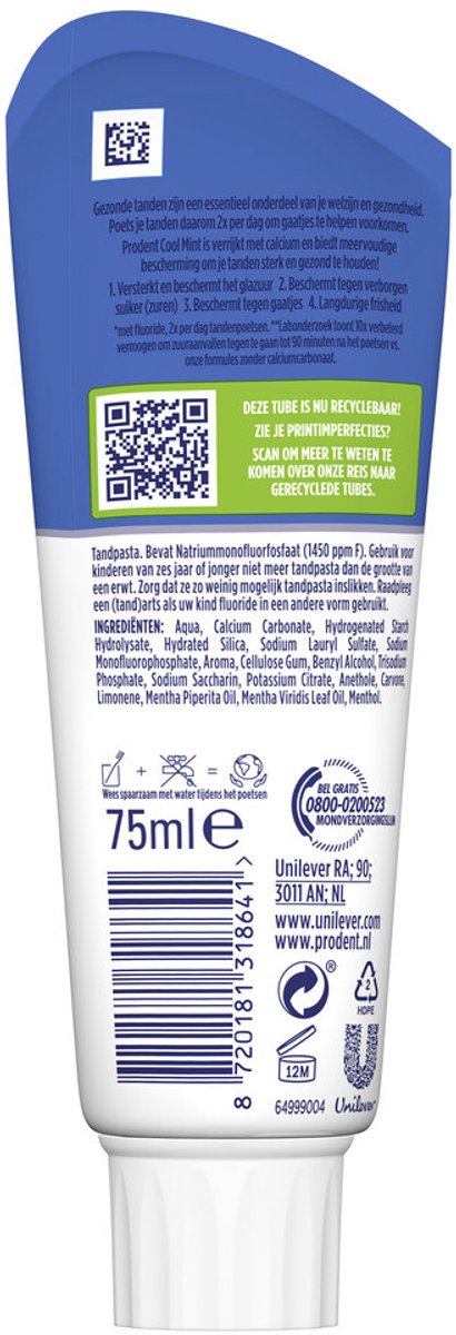 Prodent Tandpasta Cool Mint - 6 x 75 ml - Voordeelverpakking