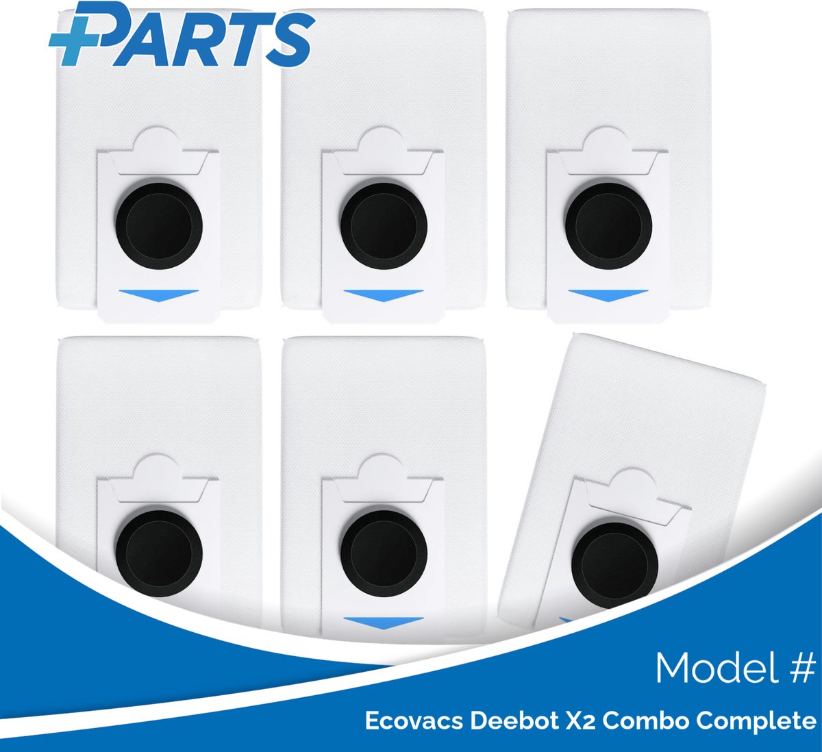 Ecovacs Deebot X2 Combo Complete Stofzakken (6 Stuks, Plus.Parts® alternatief voor DDB030028)