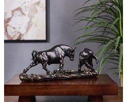 JXCBXJ Stier- en beerbeeld, decor van polyresindier, cadeau voor vermogensbeheerders en investeerders, geschikt voor slaapkamer, studeerkamer, wijnkast, kantoor, kunstcadeau.