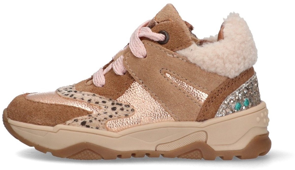 BunniesJR 225844-414 Meisjes Hoge Sneakers - Bruin - Leer - Veters