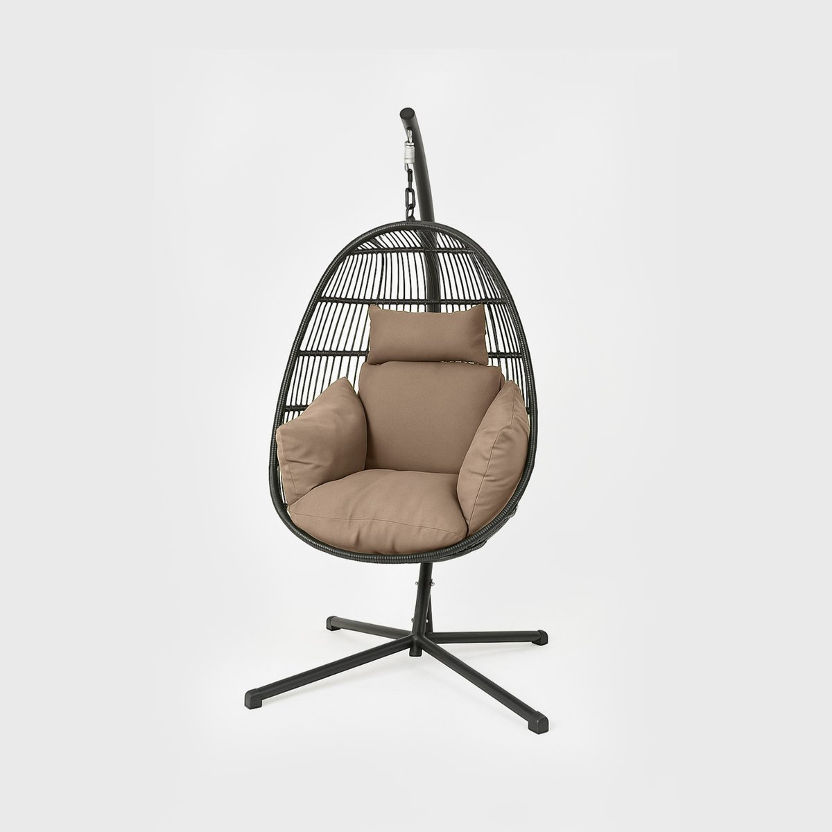 Homescapes Hangstoelkussen voor buiten – Beige met hoofdsteun