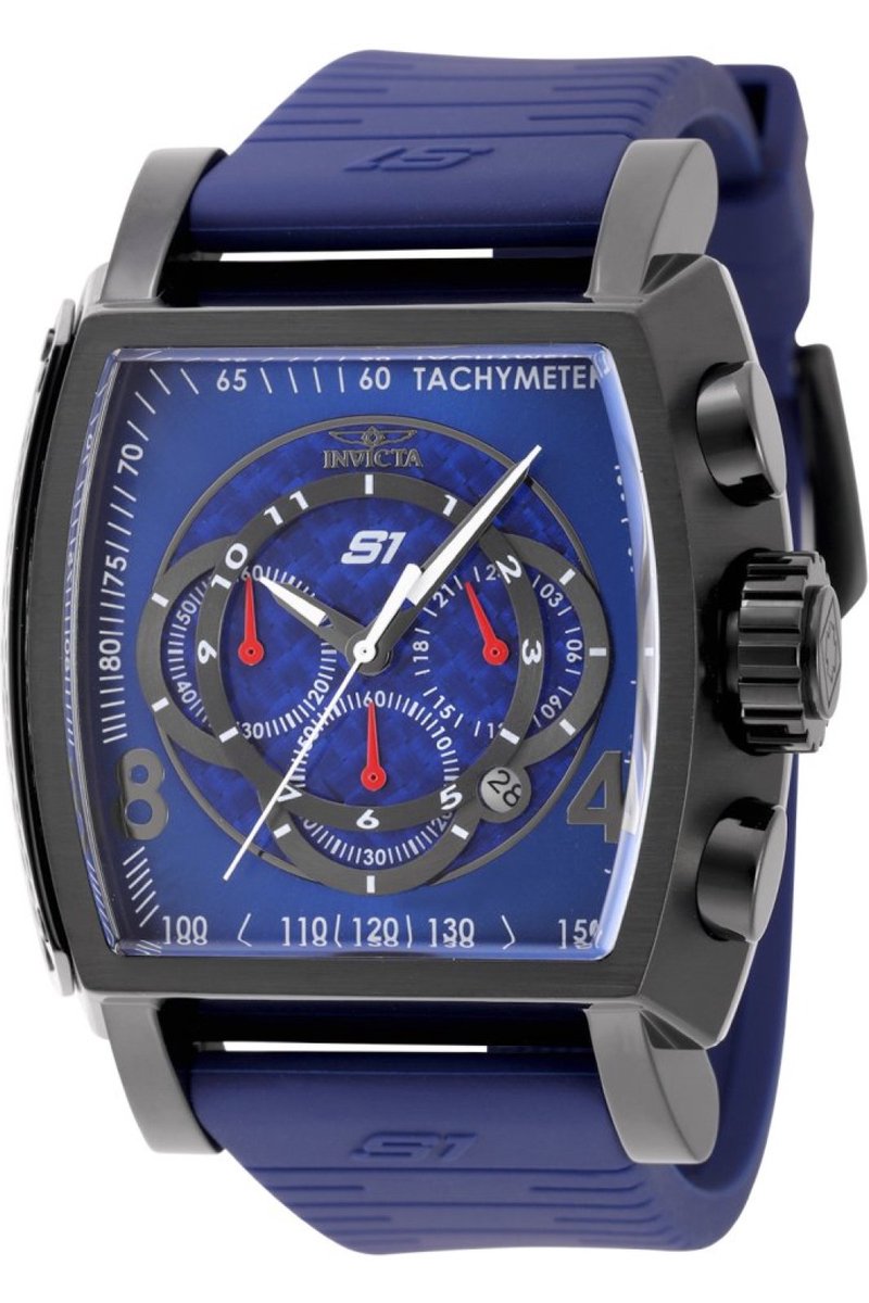 Invicta S1 Rally 48431 Heren Horloge - Waterdicht - Analoog - Quartz Uurwerk - Roestvrij Staal met blauwe Wijzerplaat - 48mm