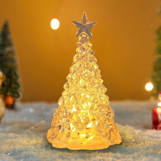 Nachtlampje - Warm Led - licht, Inclusief 50 * AG13 Knopcelletjes - Acryl Tafellamp - Compact & Decoratief (10,5 x 10,5 x 5,5 cm)