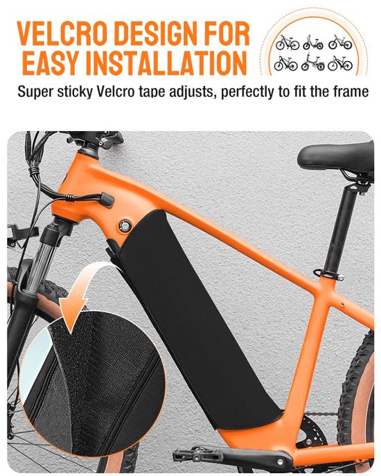2-stuks E-bike accuhoes - Beschermhoes voor lithium accu voor e-bike - Beschermhoes voor accu voor fietsframe - E-bike accessoires - Isolatieaccu - Waterdicht en stofdicht - Geschikt voor buitenritten met e-bikes - Oranje van Merkloos — afbeelding 4