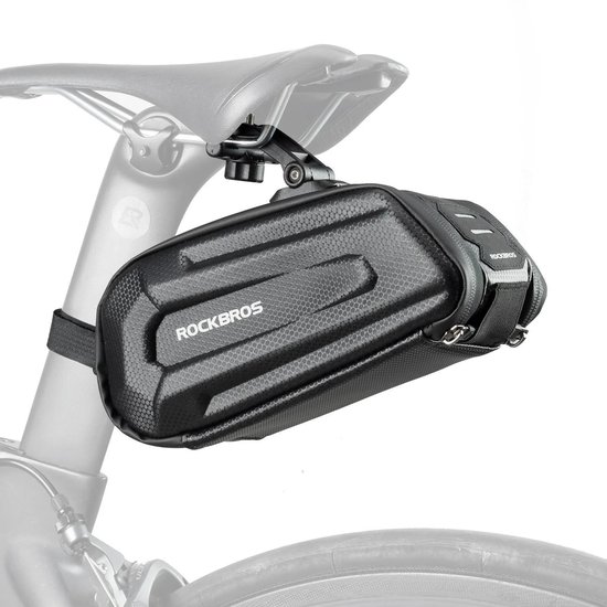 ROCKBROS - Zadeltas Fiets - Waterafstotend - Fietszadeltas met snelsluiting voor MTB en racefiets - Inhoud 1.8L - Carbon Zwart