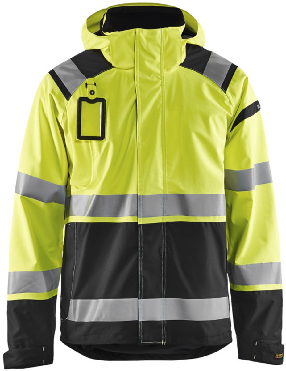 Blåkläder 4987-1987 Shell jack High Vis ongevoerd Geel/Zwart maat S