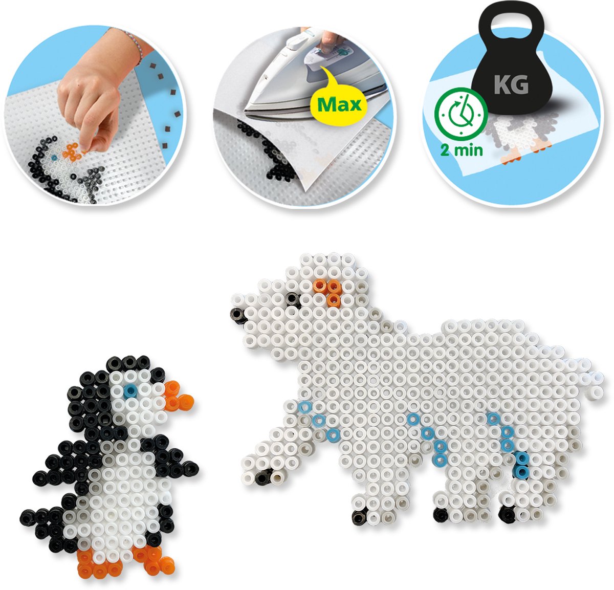 SES Creative Beedz Strijkkralen Set - Pooldieren - Vanaf 5 Jaar - 2100 Stuks - Knutselen - PVC-Vrij - Schoencadeautjes Sinterklaas — afbeelding 2