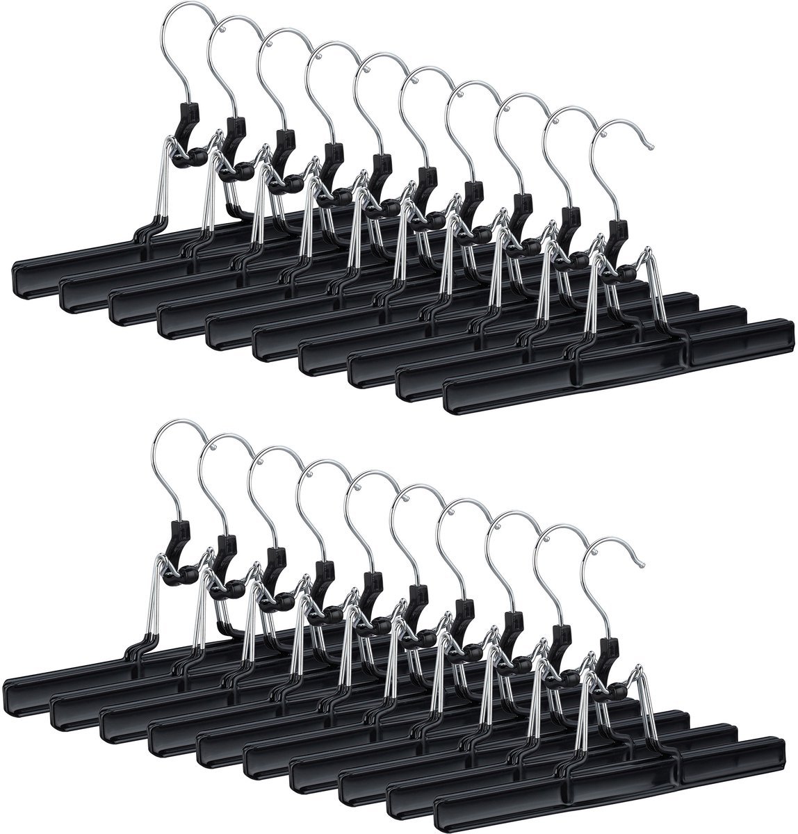 60x broekhanger metaal - rokhanger - kledinghanger - broekenklem - zwart - klem