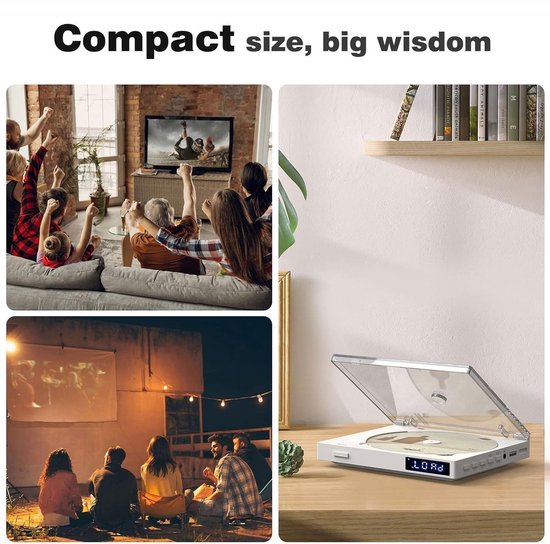 QPFO® DVD Speler met HDMI - Compacte DVD en CD Speler - Full HD 1080p - Inclusief HDMI Kabel en Afstandsbediening - Wit — afbeelding 4