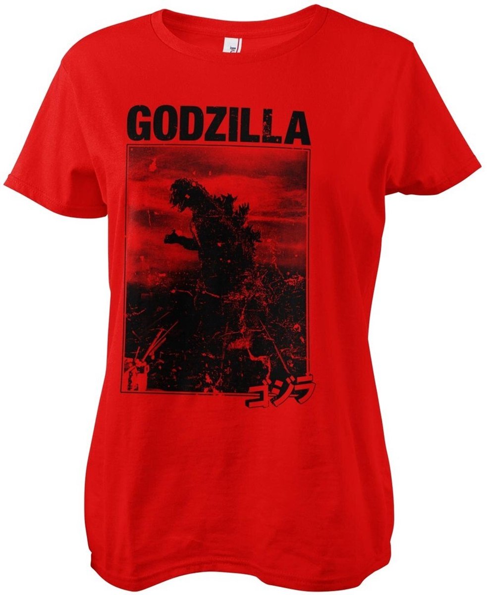 Godzilla Vintage Girly T-shirt voor dames, rood