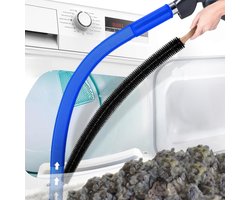 2-delige drogerventilatiereinigingsset, compatibel met alle stofzuigers, drogerpluizenborstel en stofzuigerslang, snelle pluizenverwijderaar, donkerblauw