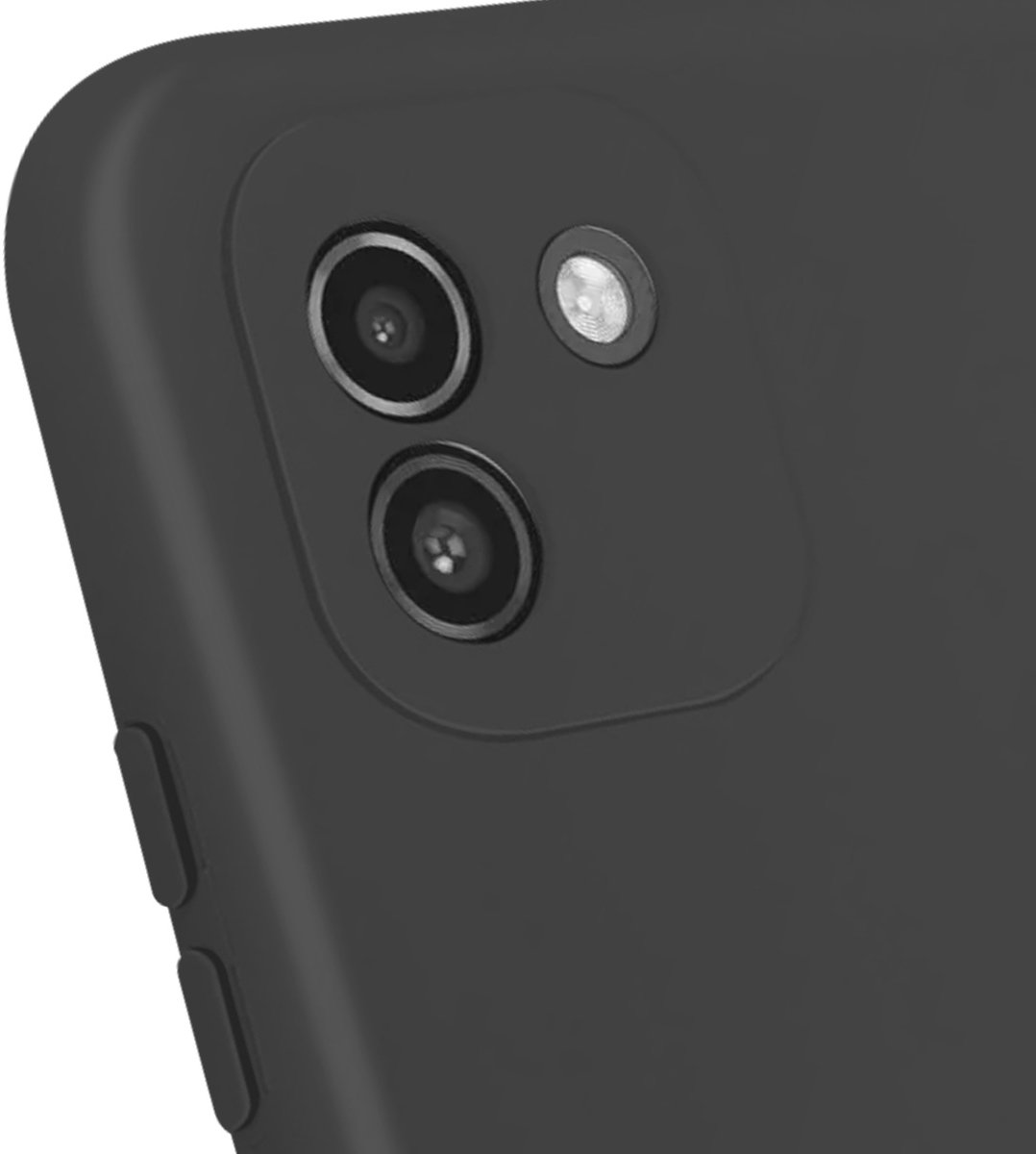 Jaym, Hoesje Geschikt voor Samsung Galaxy A03 4G Premium Silicone Microvezel, Zwart