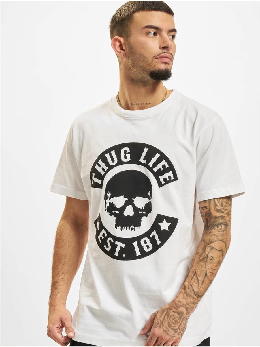 Thug Life - B.Skull Heren T-shirt - S - Wit