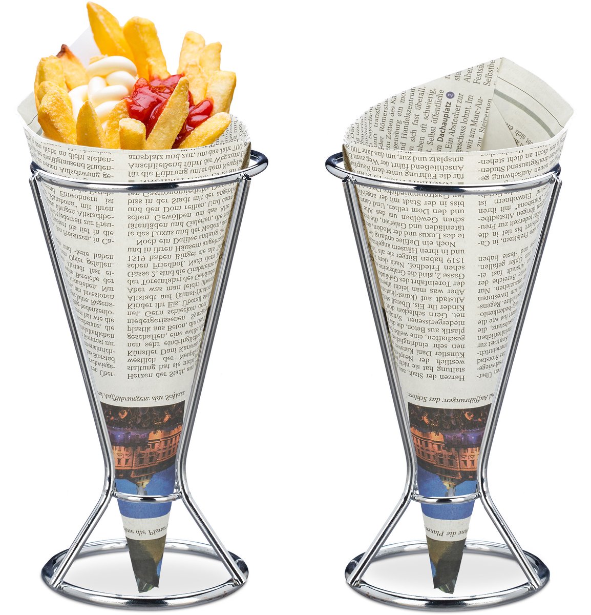 4 x frietzakhouder - puntzak houder - patatzakhouder - houder patat
