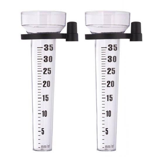 Foto: 4x regenmeter set neerslagmeter in tuin kunststof regen meter