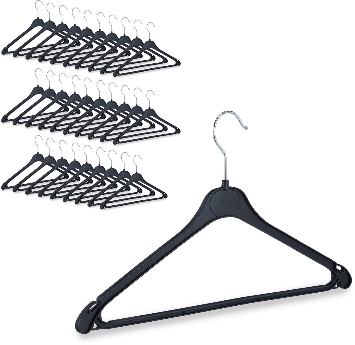 90 x kledinghangers kunststof - broeklat - kleerhangers draaibare haak