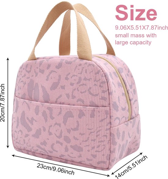 Lunchtassen voor kinderen - lunchtas lunchtas herbruikbaar - Lunchtassen - Lunchtassen voor dames en heren - 6 l mini koeltas - kleine geïsoleerde picknicktas - voor werk - school - picknick - reizen (roze) van Perfewoo — afbeelding 2