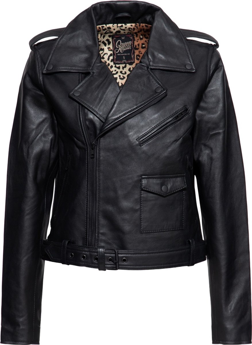 Queen Kerosin Damen Marlon Jacke Mit Leo Linning QKU49001 Black-XS