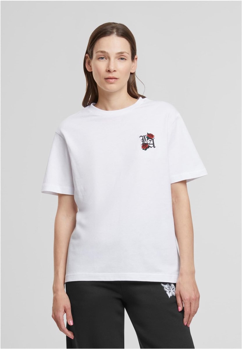 Mister Tee Los Angeles Roses EMB Dames Tshirt S Wit